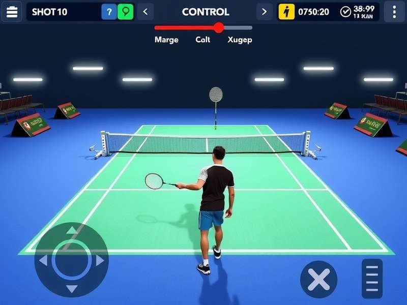 Badminton Blitz Pro control interface and shot selection